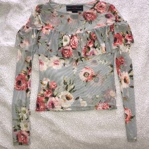 Polly & Esther Tight Mesh Floral Longsleeve